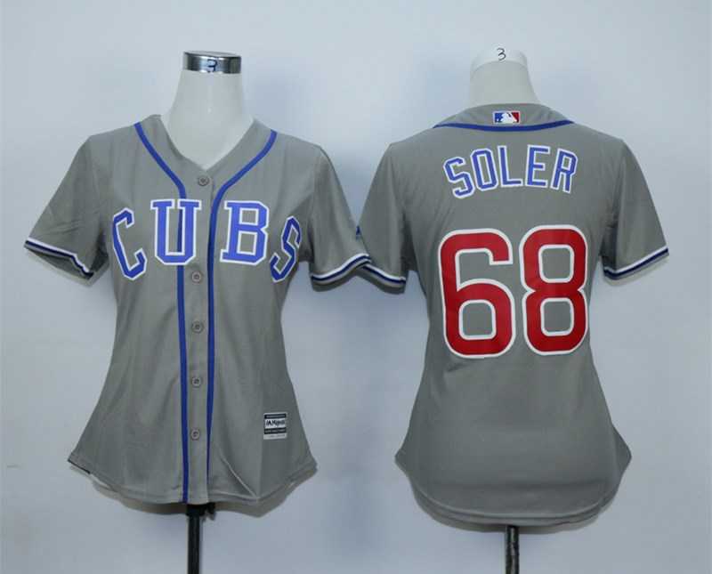 Women Cubs 68 Jorge Soler Gray Baseball Jerseys,We sell and wholesale Women Cubs 68 Jorge Soler Gray Baseball Jerseys on line form chian!