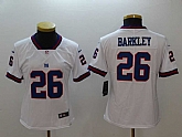 Women Nike Giants 26 Saquon Barkley White Color Rush Limited Jersey,baseball caps,new era cap wholesale,wholesale hats