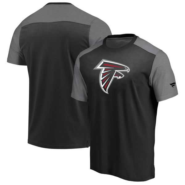 Atlanta Falcons NFL Pro Line by Fanatics Branded Iconic Color Block T-Shirt Black Heathered Gray,We sell and wholesale Atlanta Falcons NFL Pro Line by Fanatics Branded Iconic Color Block T-Shirt Black Heathered Gray on line form chian!