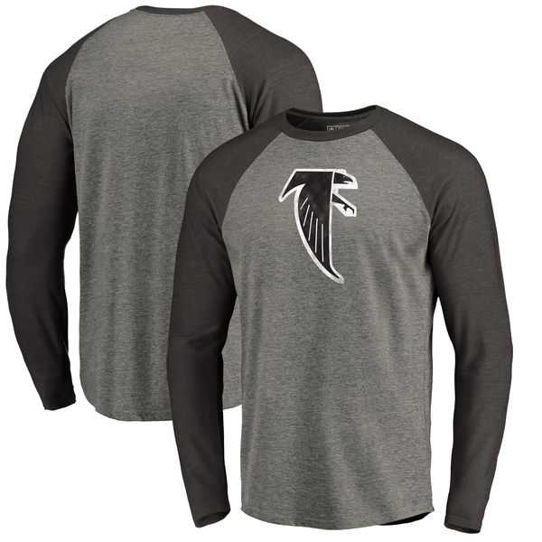 Atlanta Falcons NFL Pro Line by Fanatics Branded Throwback Logo Big & Tall Long Sleeve Tri-Blend Raglan T-Shirt - Gray Black,We sell and wholesale Atlanta Falcons NFL Pro Line by Fanatics Branded Throwback Logo Big & Tall Long Sleeve Tri-Blend Raglan T-Shirt - Gray Black on line form chian!