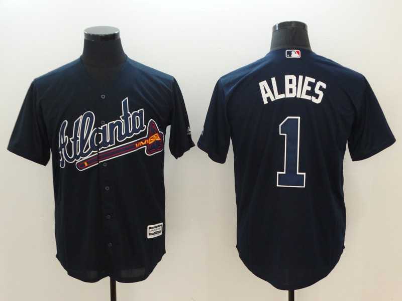 Braves 1 Ozzie Albies Navy Cool Base Baseball Jerseys,We sell and wholesale Braves 1 Ozzie Albies Navy Cool Base Baseball Jerseys on line form chian!