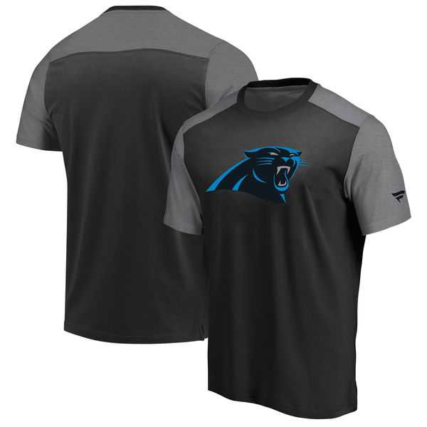 Carolina Panthers NFL Pro Line by Fanatics Branded Iconic Color Block T-Shirt Black Heathered Gray,We sell and wholesale Carolina Panthers NFL Pro Line by Fanatics Branded Iconic Color Block T-Shirt Black Heathered Gray on line form chian!