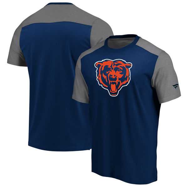 Chicago Bears NFL Pro Line by Fanatics Branded Iconic Color Block T-Shirt Navy Heathered Gray,We sell and wholesale Chicago Bears NFL Pro Line by Fanatics Branded Iconic Color Block T-Shirt Navy Heathered Gray on line form chian!