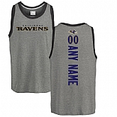 Customized Men's Baltimore Ravens NFL Pro Line by Fanatics Branded Personalized Backer Tri-Blend Tank Top - Ash
