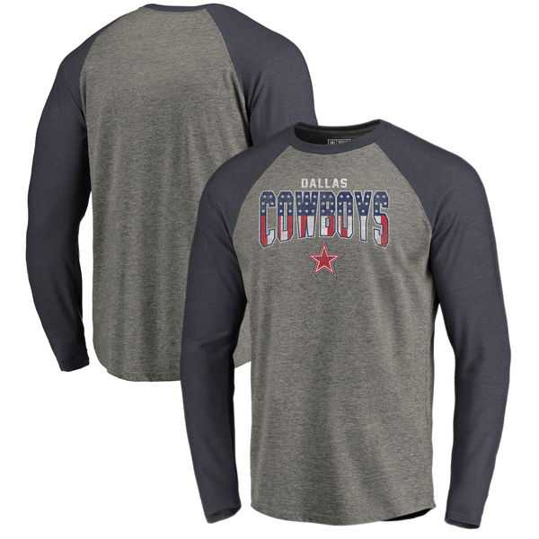 Dallas Cowboys NFL Pro Line by Fanatics Branded Freedom Long Sleeve Tri-Blend Raglan T-Shirt - Heathered Gray,We sell and wholesale Dallas Cowboys NFL Pro Line by Fanatics Branded Freedom Long Sleeve Tri-Blend Raglan T-Shirt - Heathered Gray on line form chian!