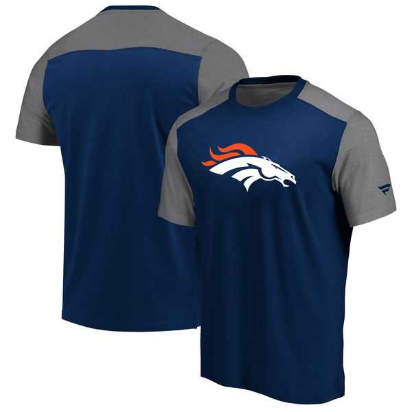 Denver Broncos NFL Pro Line by Fanatics Branded Iconic Color Block T-Shirt Navy Heathered Gray,We sell and wholesale Denver Broncos NFL Pro Line by Fanatics Branded Iconic Color Block T-Shirt Navy Heathered Gray on line form chian!