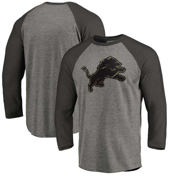 Detroit Lions NFL Pro Line by Fanatics Branded Black Gray Tri Blend 34 Sleeve T Shirt,We sell and wholesale Detroit Lions NFL Pro Line by Fanatics Branded Black Gray Tri Blend 34 Sleeve T Shirt on line form chian!