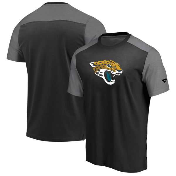 Jacksonville Jaguars NFL Pro Line by Fanatics Branded Iconic Color Block T-Shirt Black Heathered Gray,We sell and wholesale Jacksonville Jaguars NFL Pro Line by Fanatics Branded Iconic Color Block T-Shirt Black Heathered Gray on line form chian!
