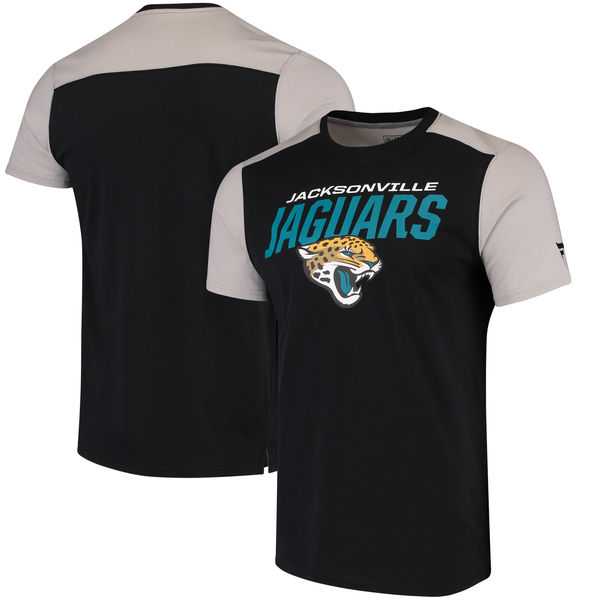 Jacksonville Jaguars NFL Pro Line by Fanatics Branded Iconic Color Blocked T-Shirt Black Gray,We sell and wholesale Jacksonville Jaguars NFL Pro Line by Fanatics Branded Iconic Color Blocked T-Shirt Black Gray on line form chian!