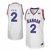 Kansas Jayhawks 2 Lagerald Vick White Throwback College Basketball Jersey Dzhi,baseball caps,new era cap wholesale,wholesale hats