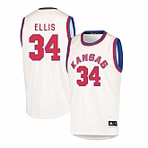 Kansas Jayhawks 34 Perry Ellis Cream Throwback College Basketball Jersey Dzhi