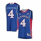 Kansas Jayhawks 4 Nick Collison Blue Throwback College Basketball Jersey Dzhi,baseball caps,new era cap wholesale,wholesale hats