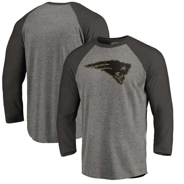 New England Patriots NFL Pro Line by Fanatics Branded Black Gray Tri Blend 34 Sleeve T-Shirt,We sell and wholesale New England Patriots NFL Pro Line by Fanatics Branded Black Gray Tri Blend 34 Sleeve T-Shirt on line form chian!