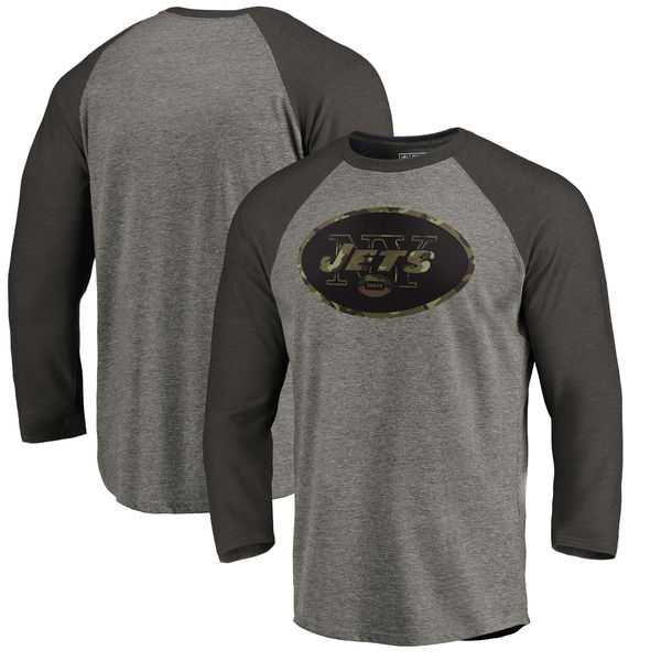 New York Jets NFL Pro Line by Fanatics Branded Black Gray Tri Blend 34 Sleeve T-Shirt,We sell and wholesale New York Jets NFL Pro Line by Fanatics Branded Black Gray Tri Blend 34 Sleeve T-Shirt on line form chian!