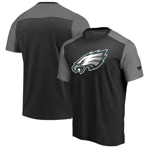 Philadelphia Eagles NFL Pro Line by Fanatics Branded Iconic Color Block T-Shirt Black Heathered Gray,We sell and wholesale Philadelphia Eagles NFL Pro Line by Fanatics Branded Iconic Color Block T-Shirt Black Heathered Gray on line form chian!