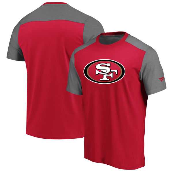 San Francisco 49ers NFL Pro Line by Fanatics Branded Iconic Color Block T-Shirt Scarlet Heathered Gray,We sell and wholesale San Francisco 49ers NFL Pro Line by Fanatics Branded Iconic Color Block T-Shirt Scarlet Heathered Gray on line form chian!