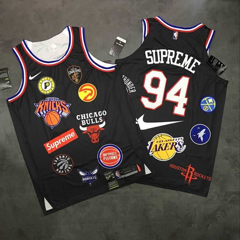 Supreme x Nike x NBA Logos Black Stitched Basketball Stitched NBA Jersey,We sell and wholesale Supreme x Nike x NBA Logos Black Stitched Basketball Stitched NBA Jersey on line form chian!