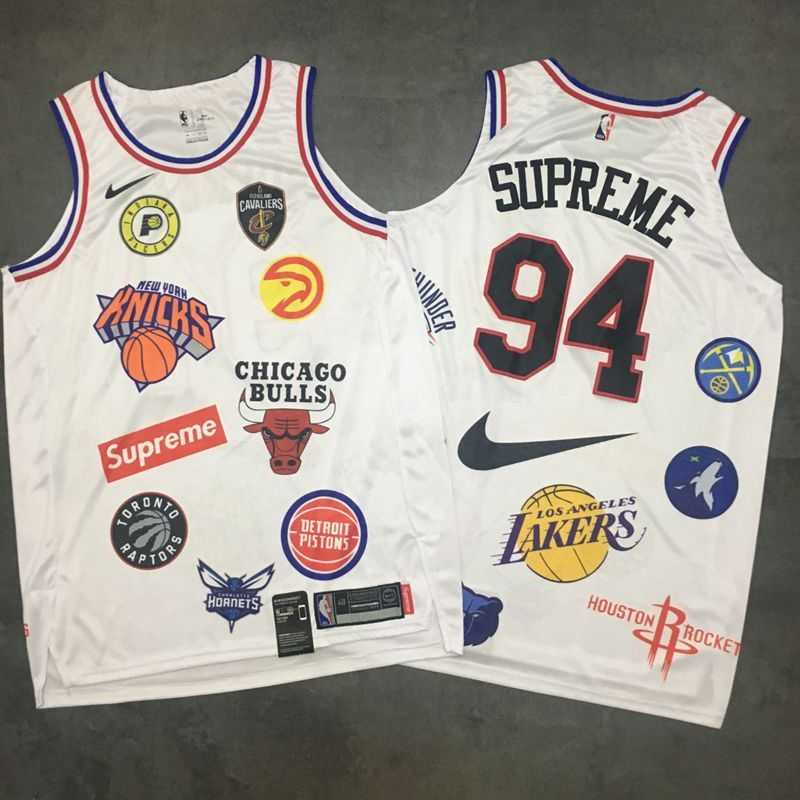 Supreme x Nike x NBA Logos White Stitched Basketball Stitched NBA Jersey,We sell and wholesale Supreme x Nike x NBA Logos White Stitched Basketball Stitched NBA Jersey on line form chian!