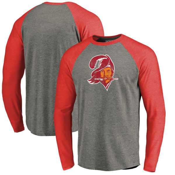 Tampa Bay Buccaneers NFL Pro Line by Fanatics Branded Throwback Logo Big & Tall Long Sleeve Tri-Blend Raglan T-Shirt - Gray Red,We sell and wholesale Tampa Bay Buccaneers NFL Pro Line by Fanatics Branded Throwback Logo Big & Tall Long Sleeve Tri-Blend Raglan T-Shirt - Gray Red on line form chian!