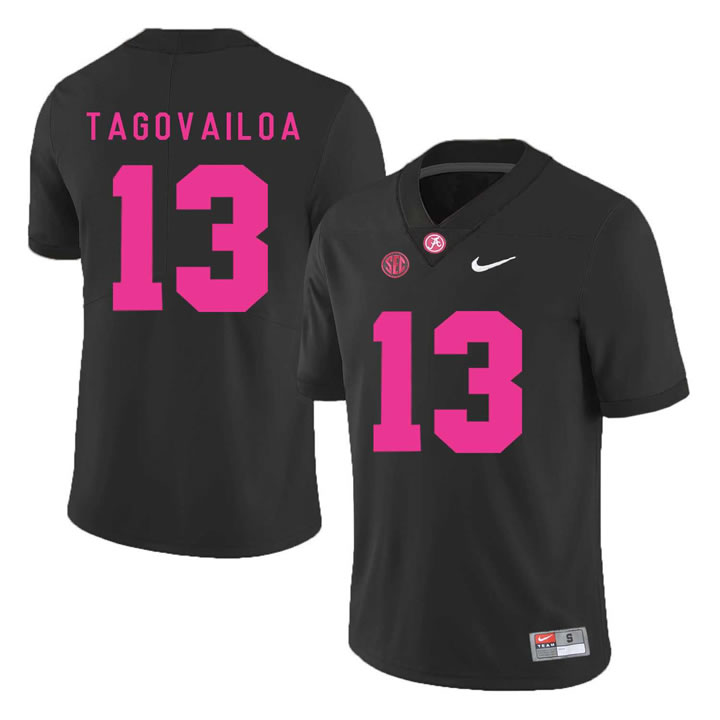 Alabama Crimson Tide 13 Tua Tagovailoa Black 2018 Breast Cancer Awareness College Football Jersey DingZhi,We sell and wholesale Alabama Crimson Tide 13 Tua Tagovailoa Black 2018 Breast Cancer Awareness College Football Jersey DingZhi on line form chian!