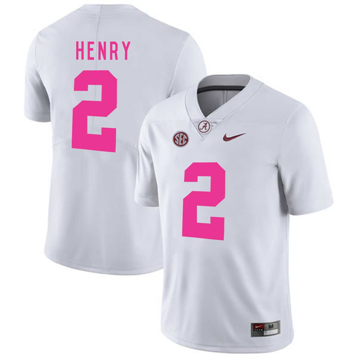 Alabama Crimson Tide 2 Derrick Henry White 2018 Breast Cancer Awareness College Football Jersey DingZhi,We sell and wholesale Alabama Crimson Tide 2 Derrick Henry White 2018 Breast Cancer Awareness College Football Jersey DingZhi on line form chian!