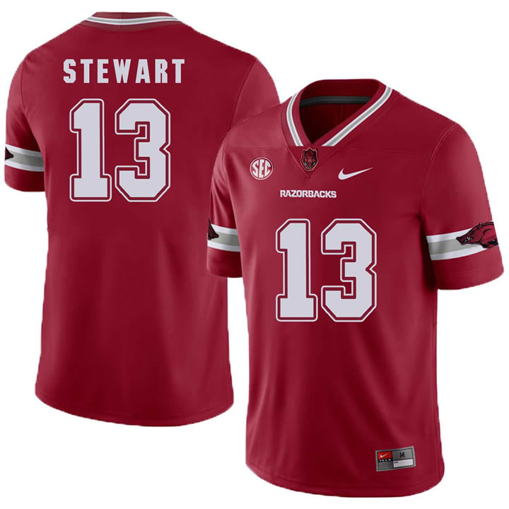 Arkansas Razorbacks 13 Deon Stewart Red College Football Jersey DingZhi,We sell and wholesale Arkansas Razorbacks 13 Deon Stewart Red College Football Jersey DingZhi on line form chian!