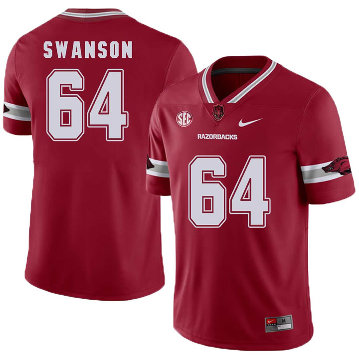 Arkansas Razorbacks 64 Travis Swanson Red College Football Jersey DingZhi,We sell and wholesale Arkansas Razorbacks 64 Travis Swanson Red College Football Jersey DingZhi on line form chian!