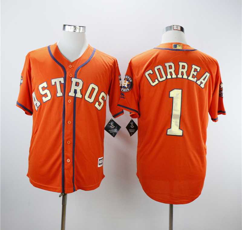 Astros 1 Carlos Correa Orange 2018 Gold Program Cool Base Baseball Jerseys,We sell and wholesale Astros 1 Carlos Correa Orange 2018 Gold Program Cool Base Baseball Jerseys on line form chian!