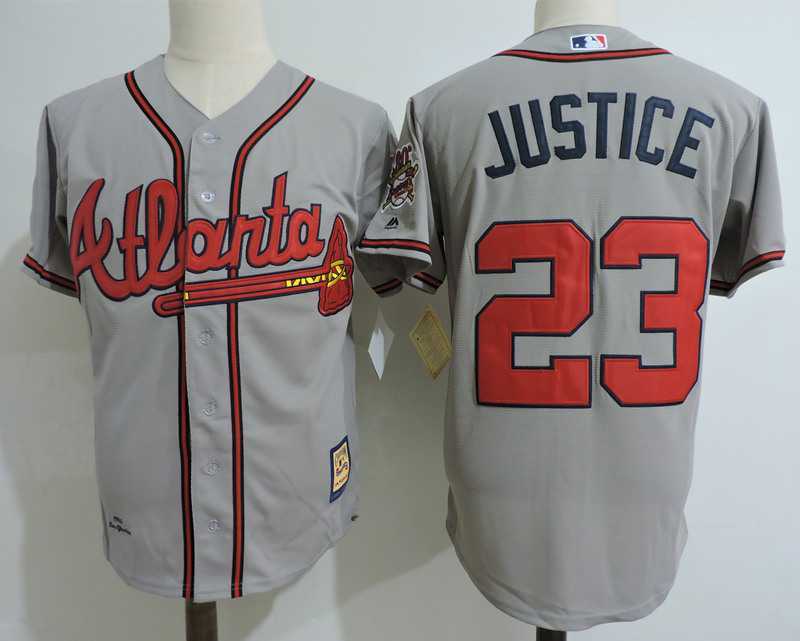 Atlanta Braves #23 David Justice Gray Cooperstown Collection Stitched MLB Jerseys Dzhi,We sell and wholesale Atlanta Braves #23 David Justice Gray Cooperstown Collection Stitched MLB Jerseys Dzhi on line form chian!