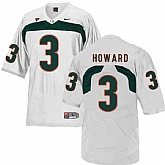 Miami Hurricanes 3 Tracy Howard White College Football Jersey DingZhi,baseball caps,new era cap wholesale,wholesale hats