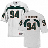 Miami Hurricanes 94 Dwayne Johnson White College Football Jersey DingZhi,baseball caps,new era cap wholesale,wholesale hats