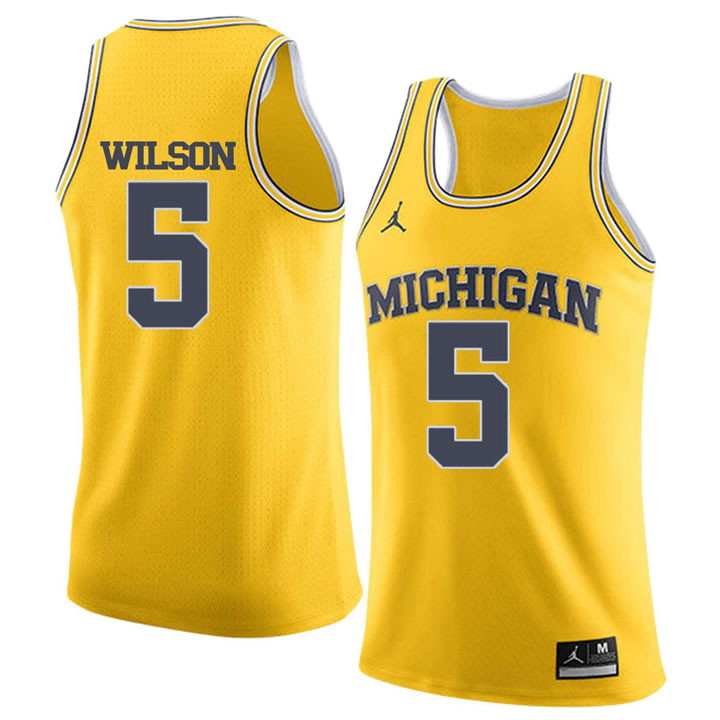 University of Michigan 5 D.J. Wilson Yellow College Basketball Jersey Dzhi,We sell and wholesale University of Michigan 5 D.J. Wilson Yellow College Basketball Jersey Dzhi on line form chian!