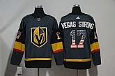 Vegas Golden Knights 17 Vegas Strong Gray USA Flag Adidas Stitched Jersey,baseball caps,new era cap wholesale,wholesale hats