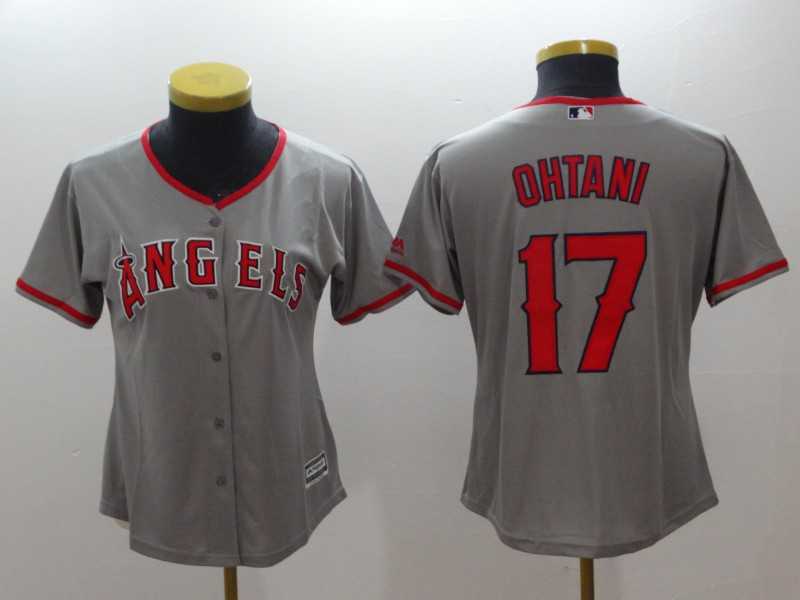 Women Angels 17 Shohei Ohtani Gray Cool Base Baseball Jerseys,We sell and wholesale Women Angels 17 Shohei Ohtani Gray Cool Base Baseball Jerseys on line form chian!