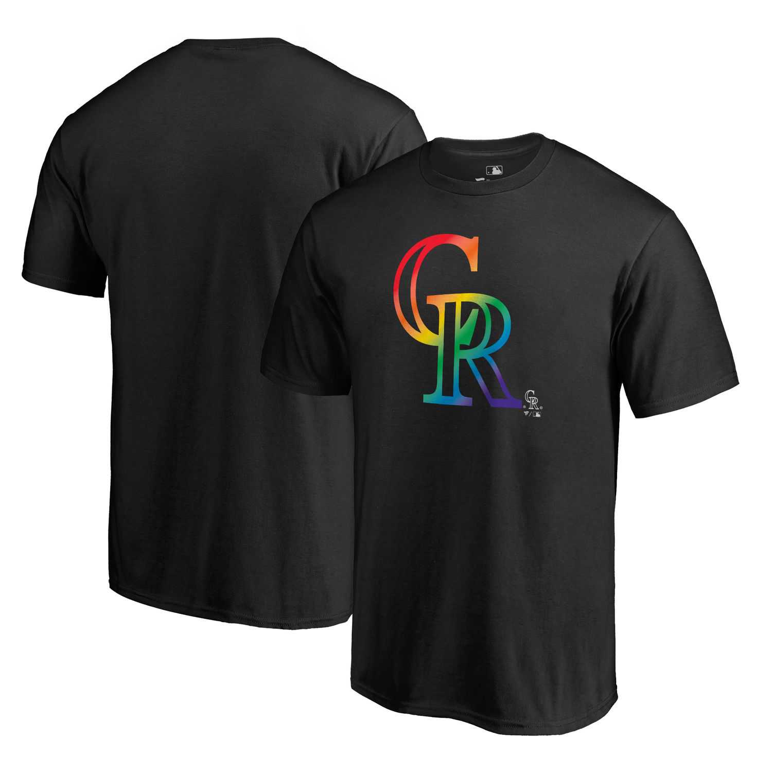 Colorado Rockies Fanatics Branded Pride Black T Shirt,We sell and wholesale Colorado Rockies Fanatics Branded Pride Black T Shirt on line form chian!