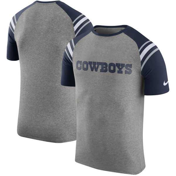 Dallas Cowboys Nike Enzyme Shoulder Stripe Raglan T-Shirt Heathered Gray,We sell and wholesale Dallas Cowboys Nike Enzyme Shoulder Stripe Raglan T-Shirt Heathered Gray on line form chian!