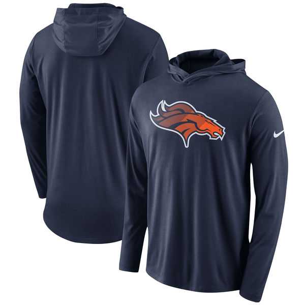 Denver Broncos Nike Blend Performance Hooded Long Sleeve T-Shirt Navy,We sell and wholesale Denver Broncos Nike Blend Performance Hooded Long Sleeve T-Shirt Navy on line form chian!
