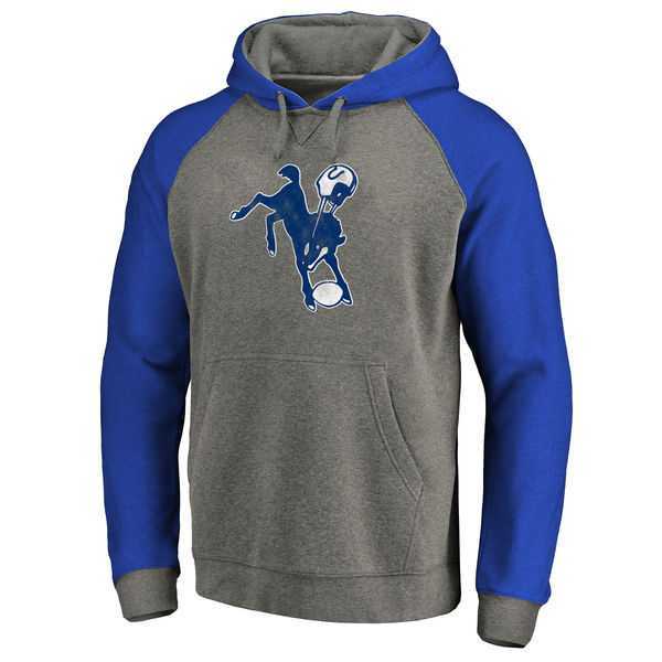 Indianapolis Colts NFL Pro Line by Fanatics Branded Gray Royal Throwback Logo Tri-Blend Raglan Pullover Hoodie 90Hou,We sell and wholesale Indianapolis Colts NFL Pro Line by Fanatics Branded Gray Royal Throwback Logo Tri-Blend Raglan Pullover Hoodie 90Hou on line form chian!