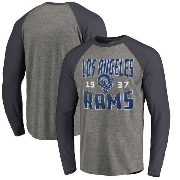 Los Angeles Rams NFL Pro Line by Fanatics Branded Timeless Collection Antique Stack Long Sleeve Tri-Blend Raglan T-Shirt Ash,We sell and wholesale Los Angeles Rams NFL Pro Line by Fanatics Branded Timeless Collection Antique Stack Long Sleeve Tri-Blend Raglan T-Shirt Ash on line form chian!