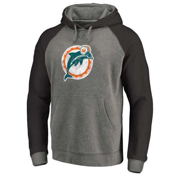 Miami Dolphins NFL Pro Line by Fanatics Branded Gray Black Throwback Logo Big & Tall Tri-Blend Raglan Pullover Hoodie 90Hou,We sell and wholesale Miami Dolphins NFL Pro Line by Fanatics Branded Gray Black Throwback Logo Big & Tall Tri-Blend Raglan Pullover Hoodie 90Hou on line form chian!