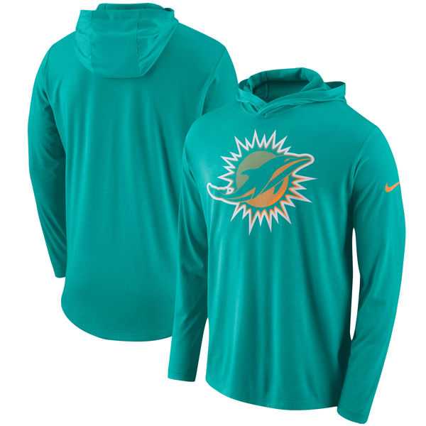 Miami Dolphins Nike Blend Performance Hooded Long Sleeve T-Shirt Aqua,We sell and wholesale Miami Dolphins Nike Blend Performance Hooded Long Sleeve T-Shirt Aqua on line form chian!