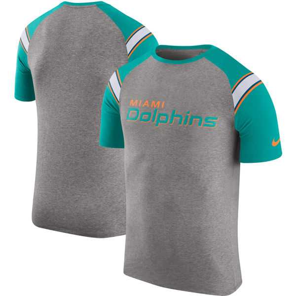 Miami Dolphins Nike Enzyme Shoulder Stripe Raglan T-Shirt - Heathered Gray,We sell and wholesale Miami Dolphins Nike Enzyme Shoulder Stripe Raglan T-Shirt - Heathered Gray on line form chian!