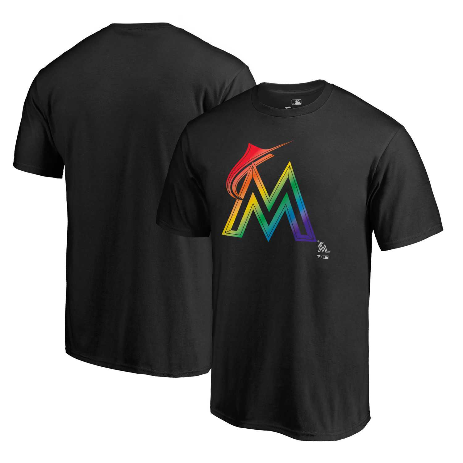 Miami Marlins Fanatics Branded Black Big & Tall Pride T Shirt,We sell and wholesale Miami Marlins Fanatics Branded Black Big & Tall Pride T Shirt on line form chian!