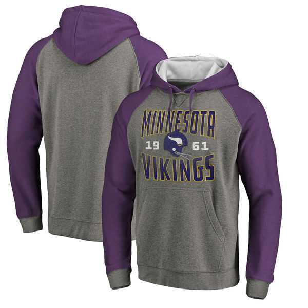 Minnesota Vikings NFL Pro Line by Fanatics Branded Timeless Collection Antique Stack Tri-Blend Raglan Pullover Hoodie Ash,We sell and wholesale Minnesota Vikings NFL Pro Line by Fanatics Branded Timeless Collection Antique Stack Tri-Blend Raglan Pullover Hoodie Ash on line form chian!
