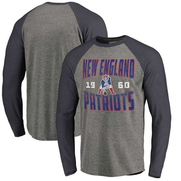 New England Patriots NFL Pro Line by Fanatics Branded Timeless Collection Antique Stack Long Sleeve Tri-Blend Raglan T-Shirt Ash,We sell and wholesale New England Patriots NFL Pro Line by Fanatics Branded Timeless Collection Antique Stack Long Sleeve Tri-Blend Raglan T-Shirt Ash on line form chian!
