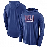 New York Giants Nike Blend Performance Hooded Long Sleeve T-Shirt Royal,baseball caps,new era cap wholesale,wholesale hats