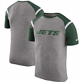 New York Jets Nike Enzyme Shoulder Stripe Raglan T-Shirt - Heathered Gray