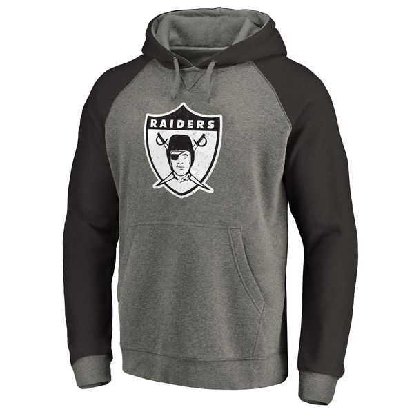 Oakland Raiders NFL Pro Line by Fanatics Branded Gray Black Throwback Logo Big Tall Tri Blend Raglan Pullover Hoodie 90Hou,We sell and wholesale Oakland Raiders NFL Pro Line by Fanatics Branded Gray Black Throwback Logo Big Tall Tri Blend Raglan Pullover Hoodie 90Hou on line form chian!