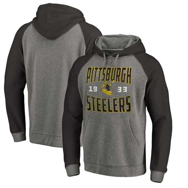 Pittsburgh Steelers NFL Pro Line by Fanatics Branded Timeless Collection Antique Stack Tri-Blend Raglan Pullover Hoodie Ash,We sell and wholesale Pittsburgh Steelers NFL Pro Line by Fanatics Branded Timeless Collection Antique Stack Tri-Blend Raglan Pullover Hoodie Ash on line form chian!