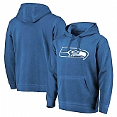 Seattle Seahawks NFL Pro Line by Fanatics Branded College Navy White Logo Shadow Washed Pullover Hoodie 90Hou